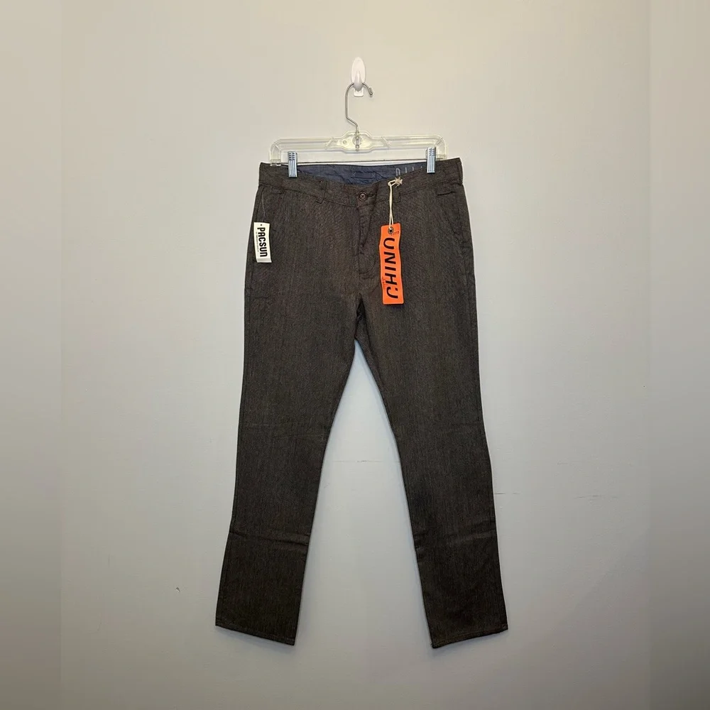 Bullhead Dillon California Black & White Mini Herringbone Chino Pants - Picture 1 of 4